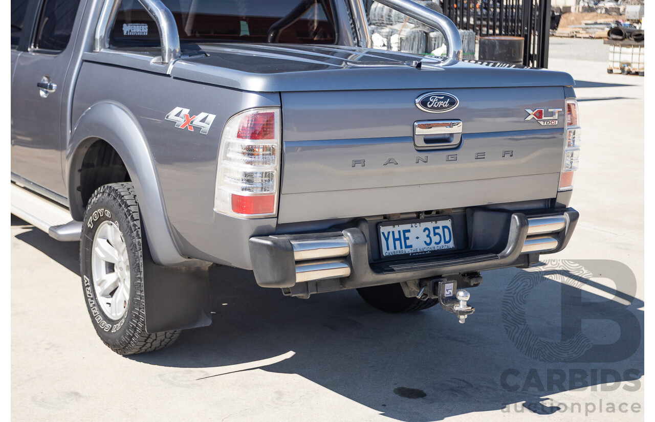 6/2010 Ford Ranger XLT (4x4) PK Dual Cab P/Up Titanium Grey Turbo Diesel 3.0L