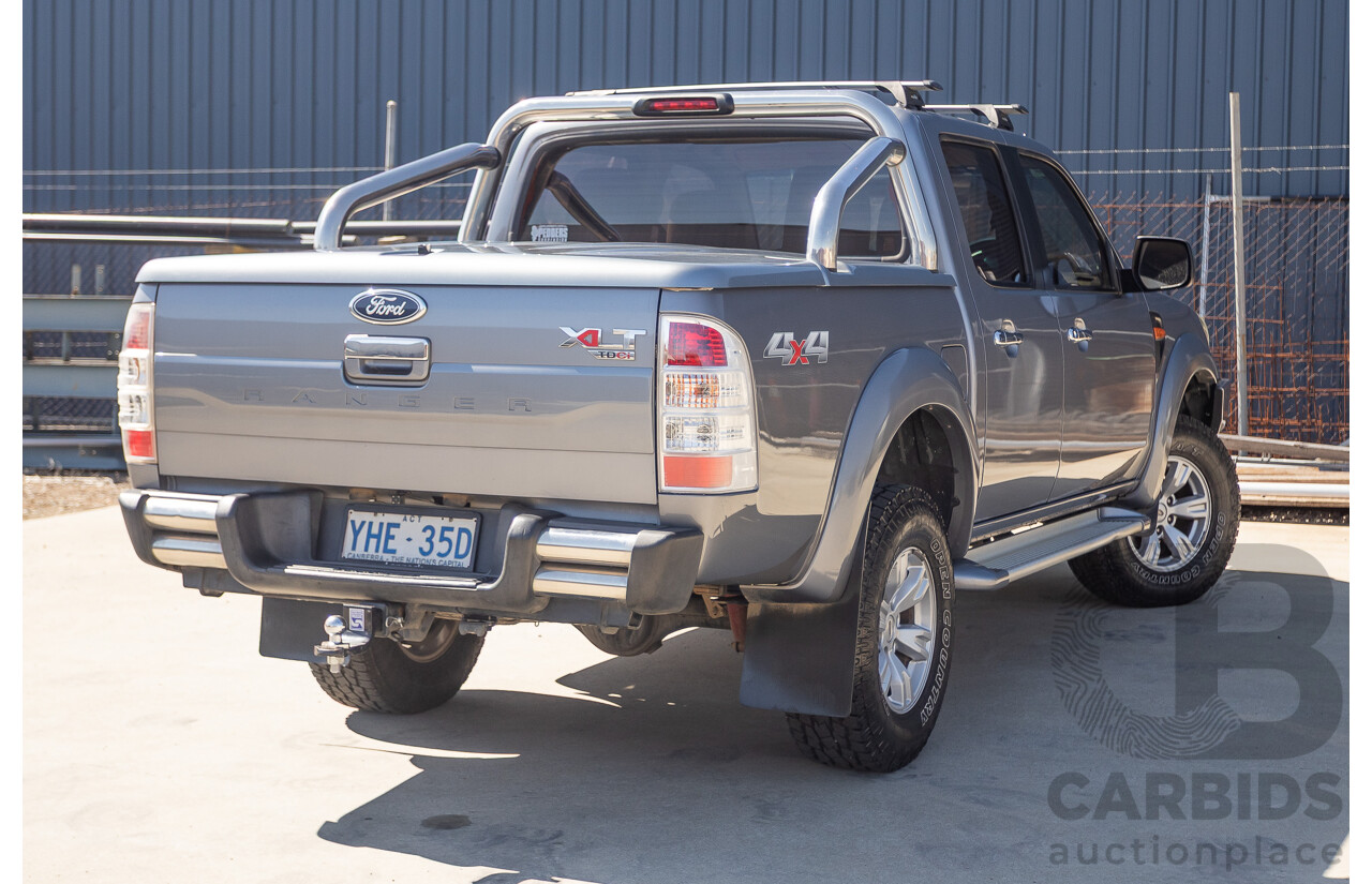 6/2010 Ford Ranger XLT (4x4) PK Dual Cab P/Up Titanium Grey Turbo Diesel 3.0L