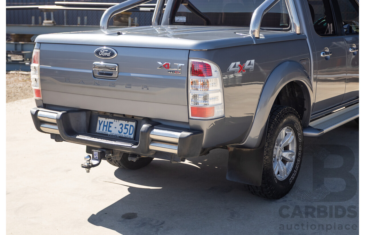 6/2010 Ford Ranger XLT (4x4) PK Dual Cab P/Up Titanium Grey Turbo Diesel 3.0L