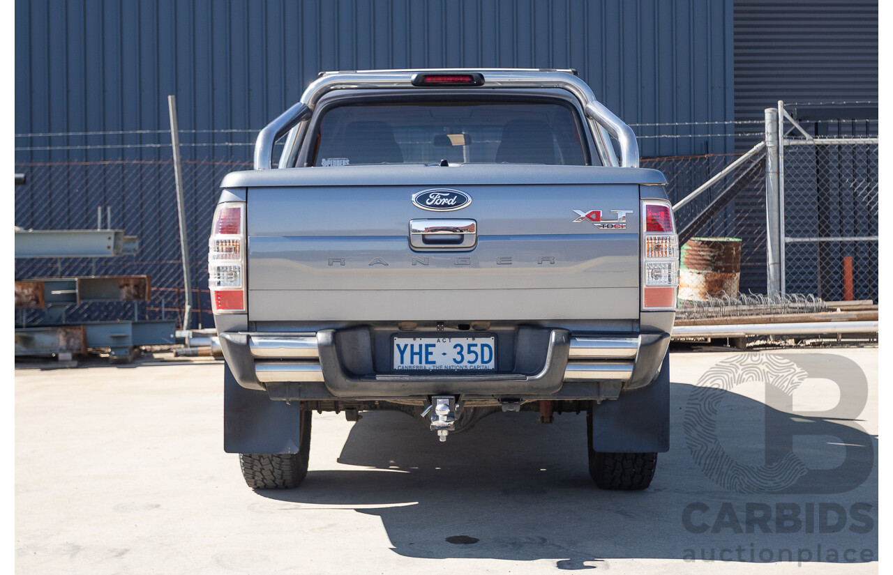 6/2010 Ford Ranger XLT (4x4) PK Dual Cab P/Up Titanium Grey Turbo Diesel 3.0L