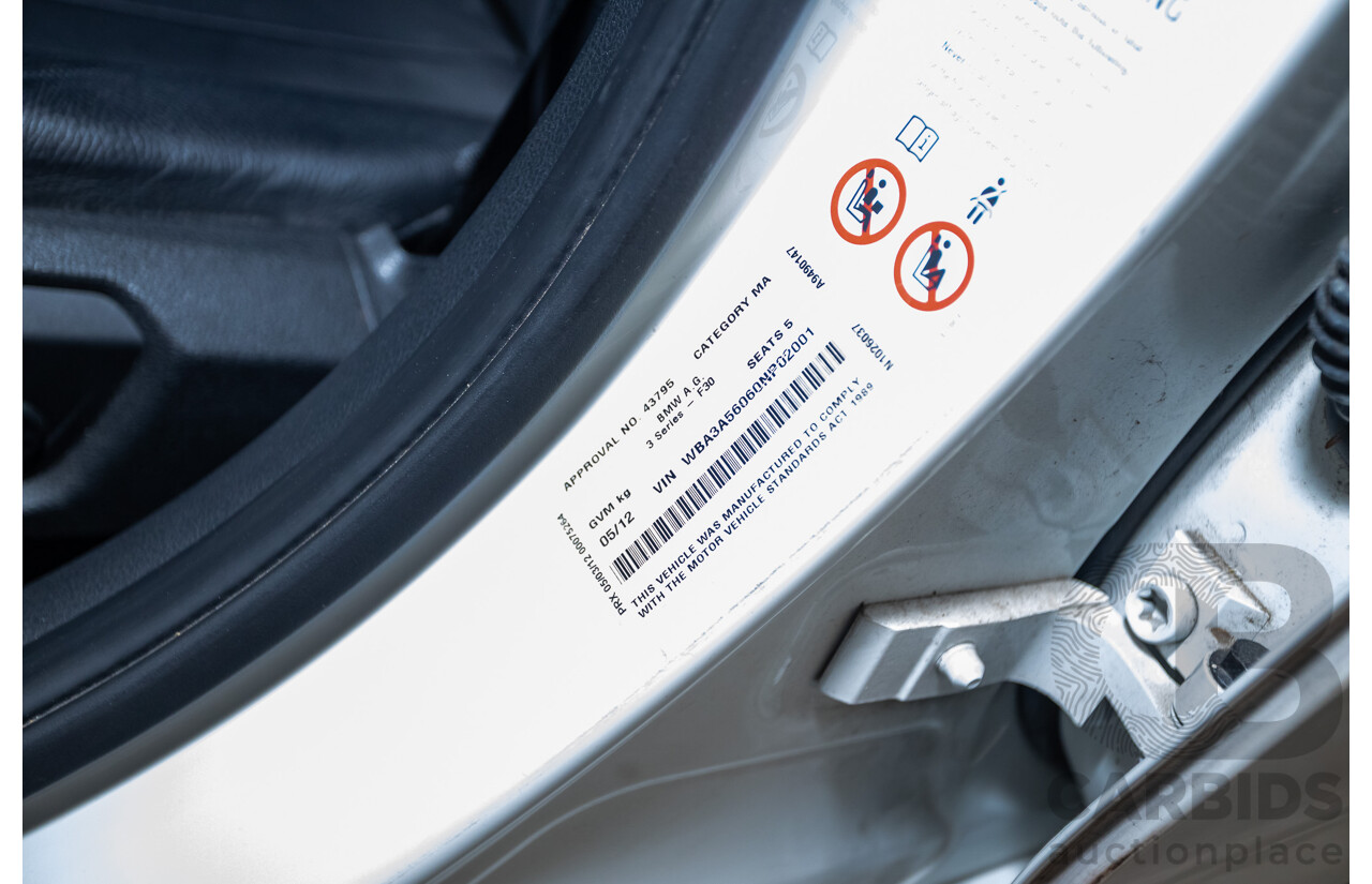 05/2012 BMW 328i Luxury Line F30 4D Sedan White 2.0L