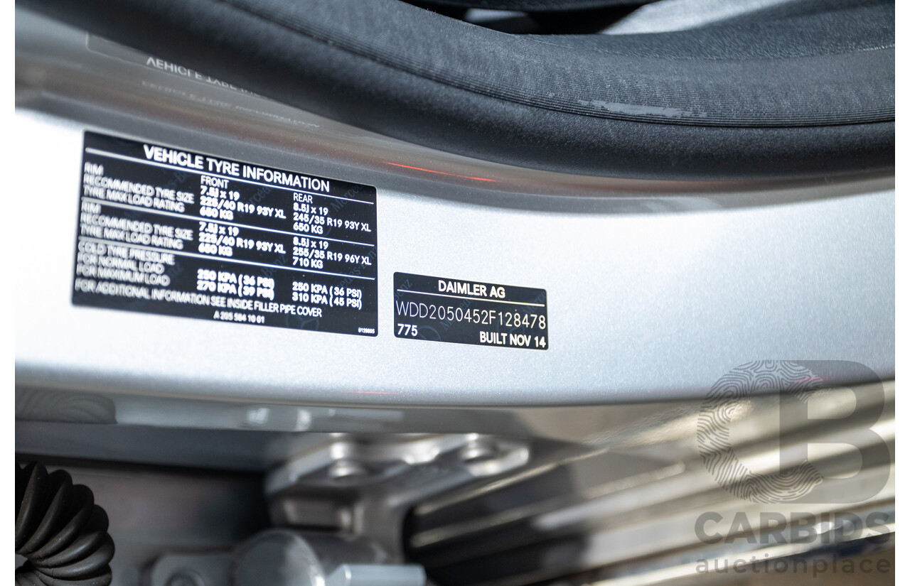 01/2015 Mercedes-Benz C250 205 4D Sedan Iridium Silver Metallic Turbo 2.0L