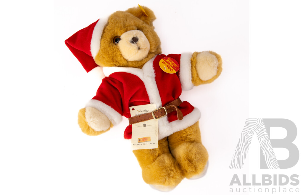 Original German Steiff Christmas Teddy Bear with Labels Attached