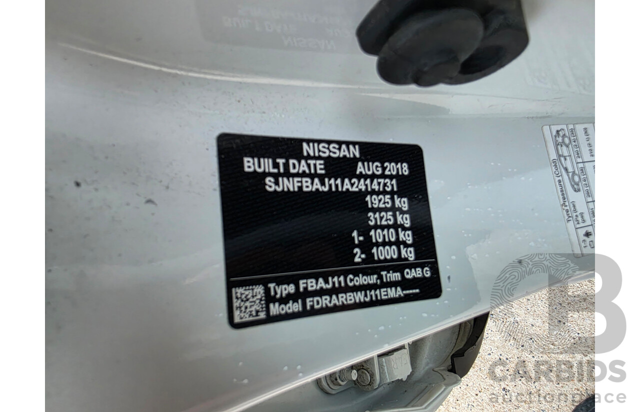10/2018 Nissan Qashqai ST J11 MY18 4D Wagon White 2.0L