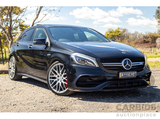 01/2018 Mercedes-Amg A45 4MATIC (AWD) 176 MY18 5D Hatchback Cosmos Black Metallic Turbo 2.0L