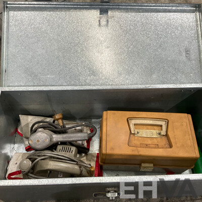 1x Tradesman Steel Tool Box & 1x Plastic Tool Box with Assorted Tools