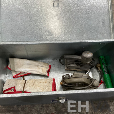 1x Tradesman Steel Tool Box & 1x Plastic Tool Box with Assorted Tools