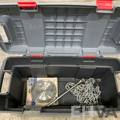 1x Tradesman Steel Tool Box & 1x Plastic Tool Box with Assorted Tools