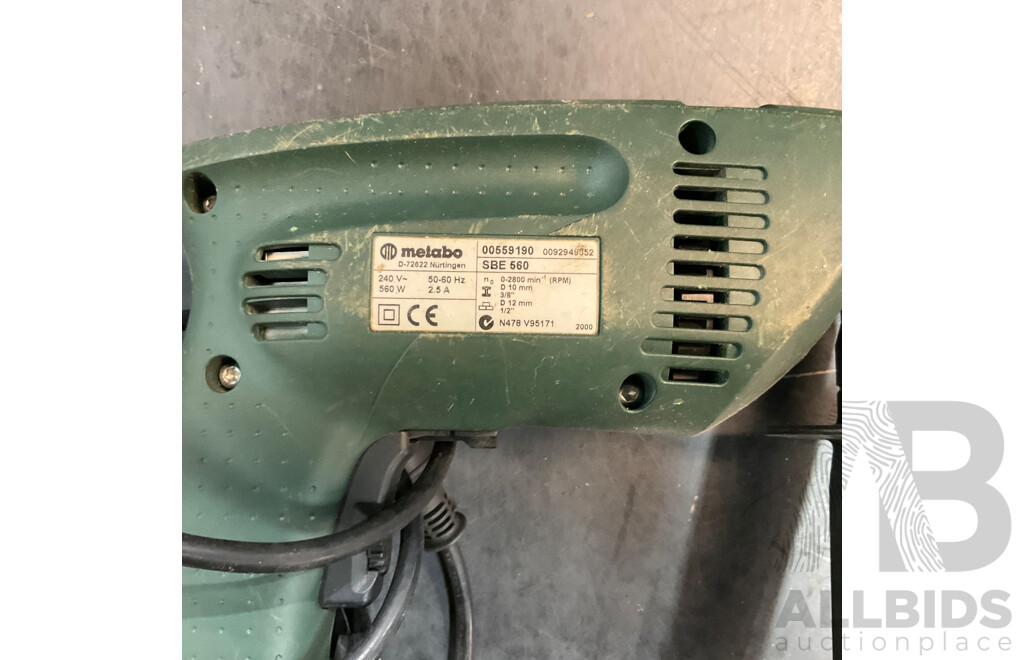 Metabo Power Grip &SBE 560 Drill - Lot of 2