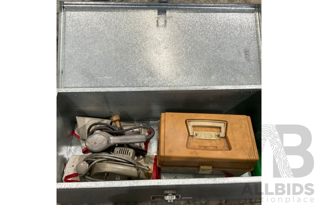 1x Tradesman Steel Tool Box & 1x Plastic Tool Box with Assorted Tools