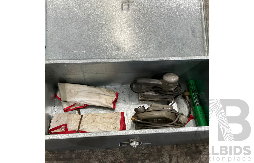 1x Tradesman Steel Tool Box & 1x Plastic Tool Box with Assorted Tools