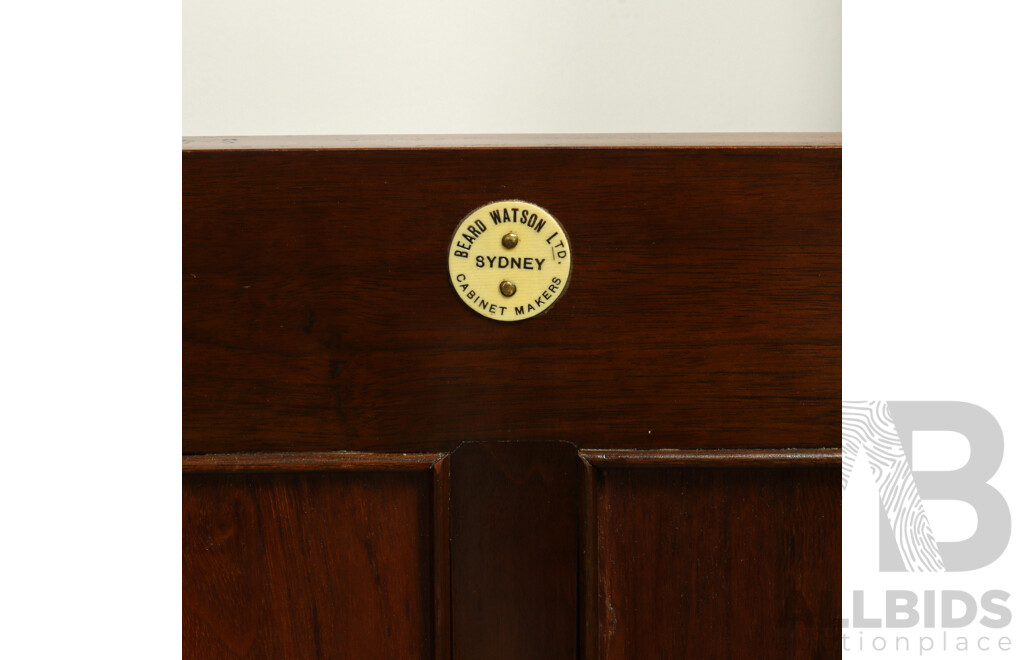 Good Art Deco Bow Front Gentlemans Chest by Beard Watson, Sydney