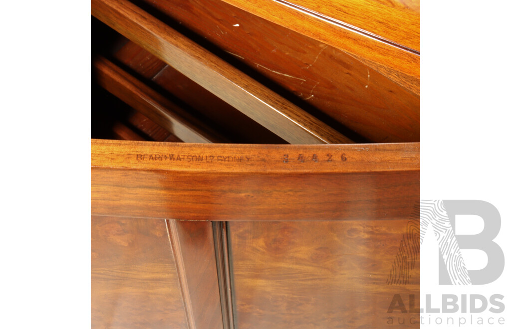 Good Art Deco Bow Front Gentlemans Chest by Beard Watson, Sydney