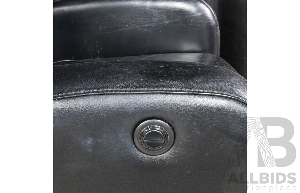 Modern Black Leather Electric Reclining Armchair