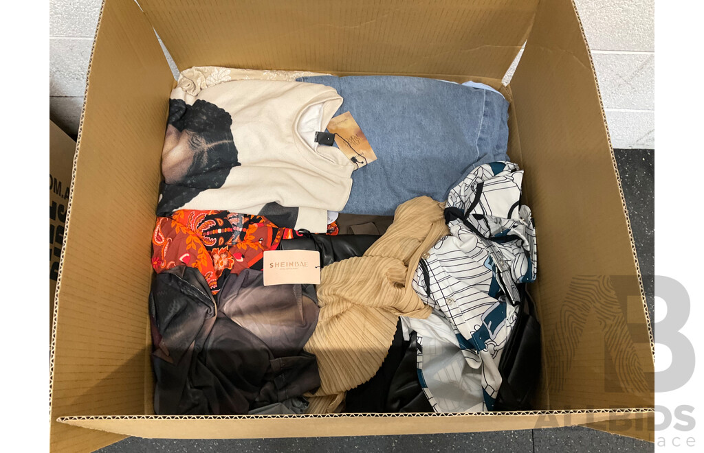 Assorted Clothing and Shoes - 4 Large Boxes