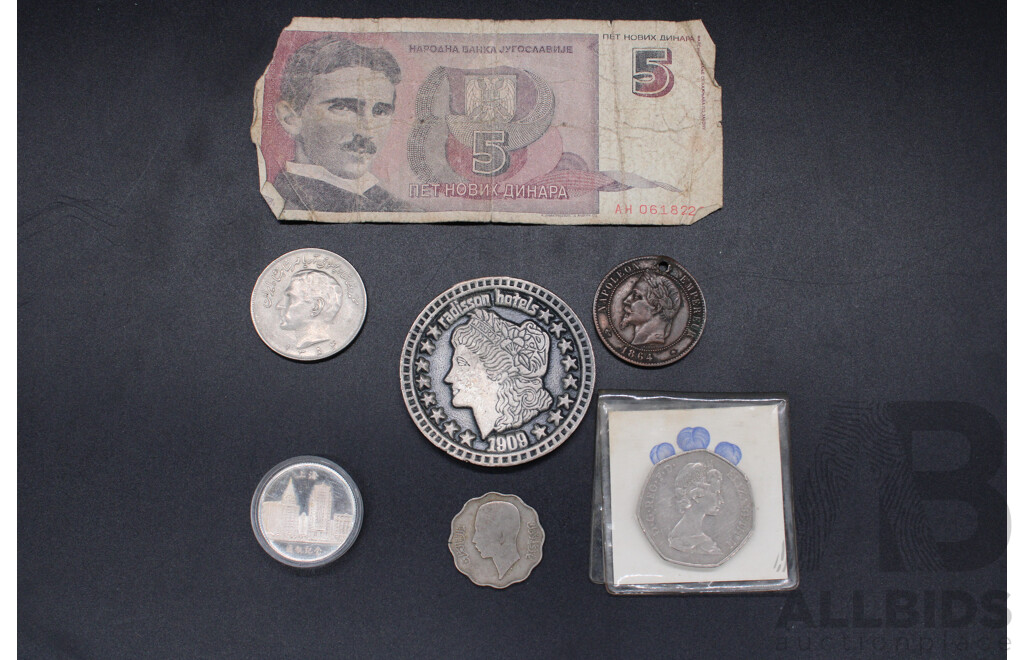 Assorted Collectable Coins and Note