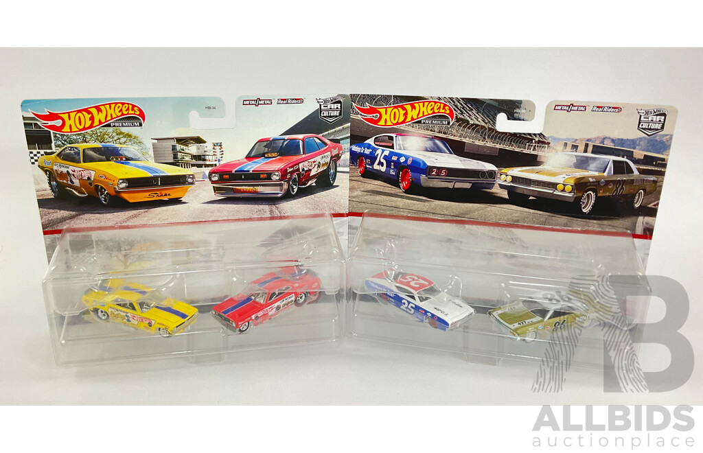 Boxed Hot Wheels Car Culture 1960's Stock Cars and 1970's Funny Cars Sets