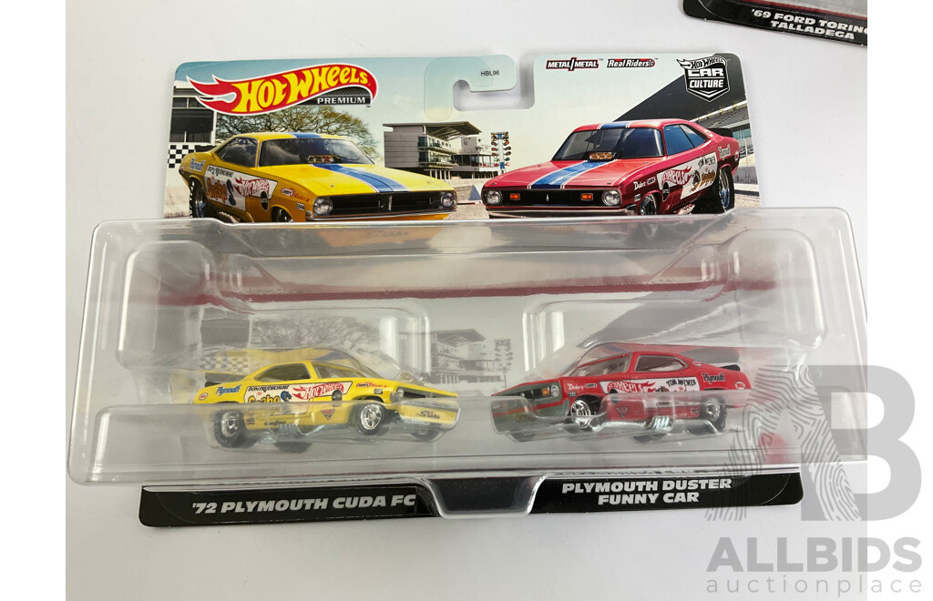 Boxed Hot Wheels Car Culture 1960's Stock Cars and 1970's Funny Cars Sets
