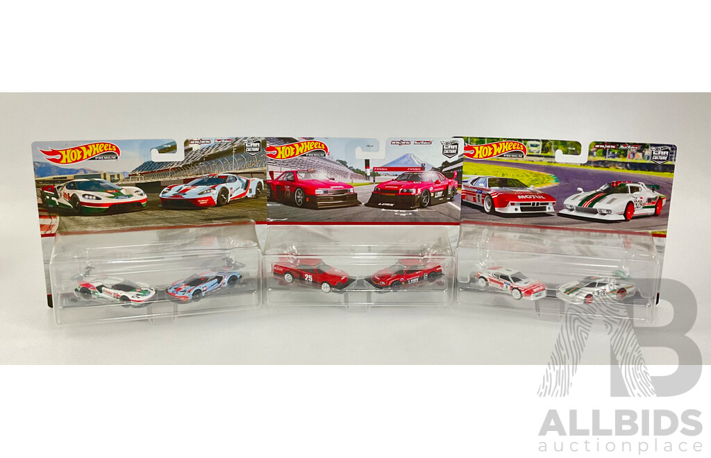 Boxed Hot Wheels Car Culture Ford GT Race, Nissan Skylines, BMW/Lancia Sets