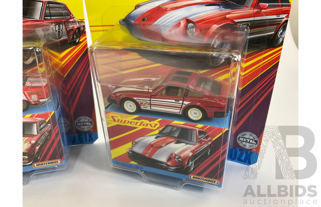 Boxed Matchbox Superfast 1982 Datsun 280ZX and 1971 Nissan Skyline 2000 GTX
