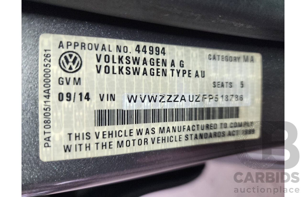 9/2014 Volkswagen Golf 118 TSI Comfortline AU 4d Wagon Grey 1.4L