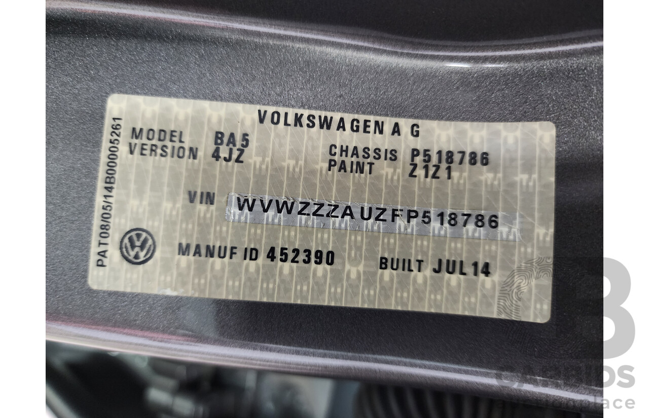 9/2014 Volkswagen Golf 118 TSI Comfortline AU 4d Wagon Grey 1.4L