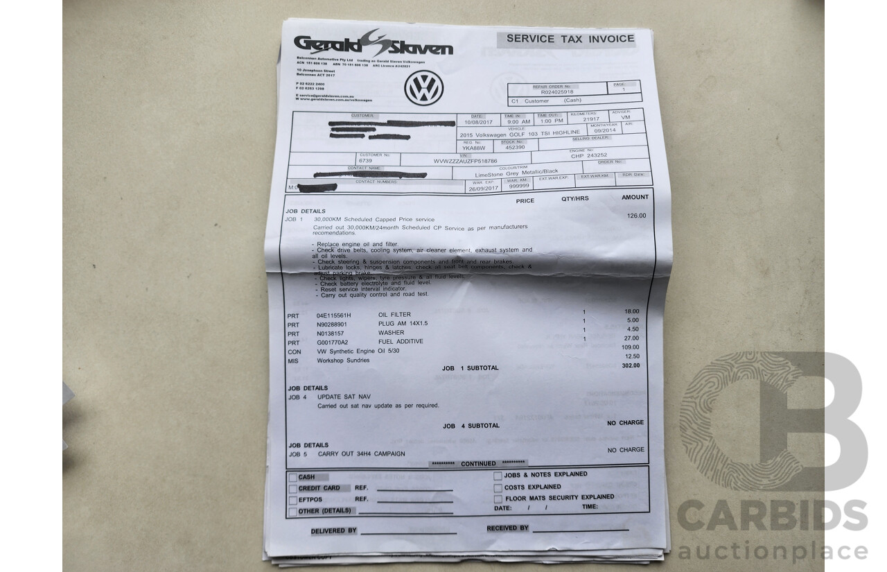 9/2014 Volkswagen Golf 118 TSI Comfortline AU 4d Wagon Grey 1.4L