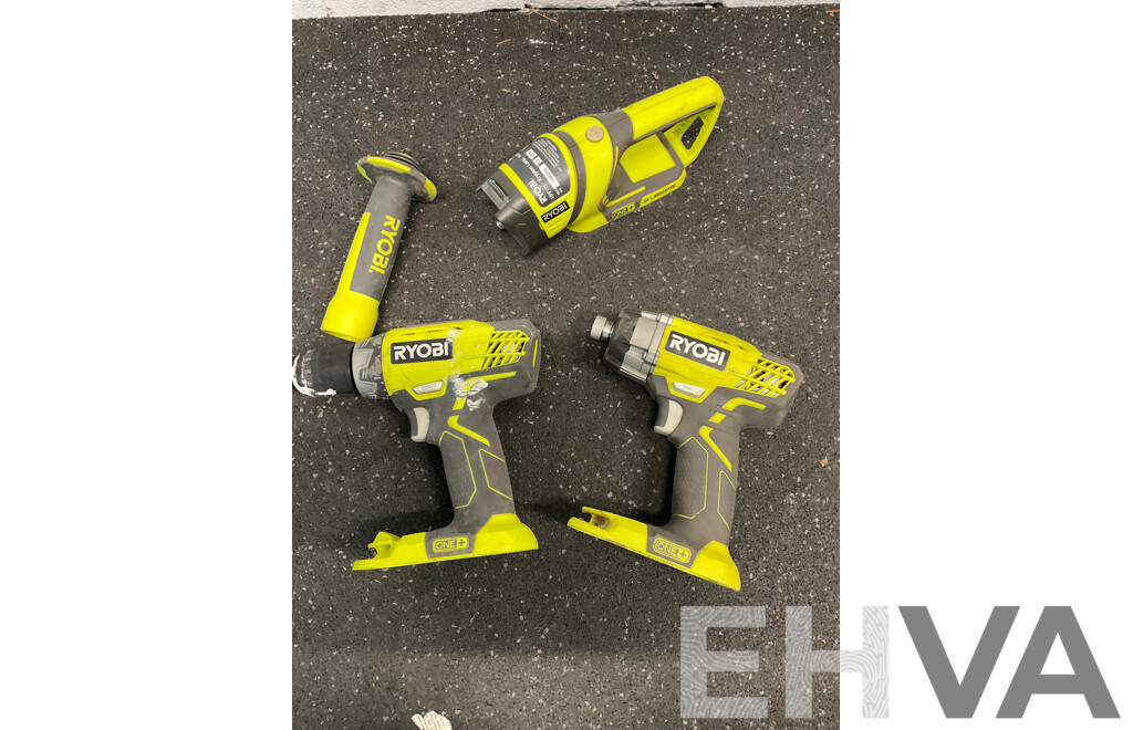 RYOBI ONE+ 18V (RID1801) Impact Driver, (RCD1802) Drill Driver and Krypton Lamp