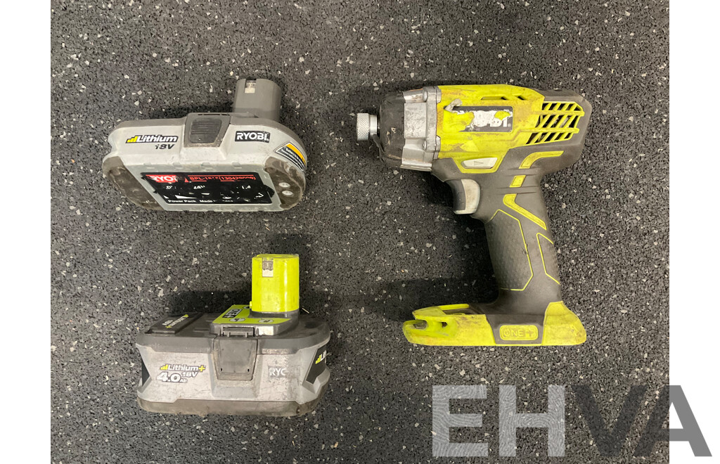 RYOBI ONE+ 18V (RID1801) Impact Driver with 2 Batteries - Lot of 3