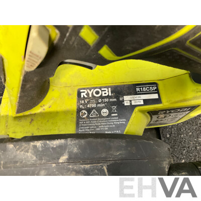 RYOBI 18V ONE+ (R18CSP) Circular Saw, Battery Charger and 5.0Ah Battery - Lot of 3