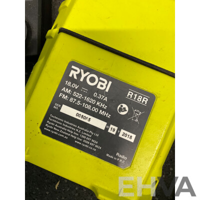 RYOBI ONE+ 18V (RMR1801) Multi Tool, (R18R) Radio and Battery Charger