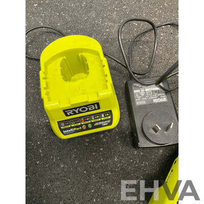 RYOBI ONE+ 18V (RMR1801) Multi Tool, (R18R) Radio and Battery Charger