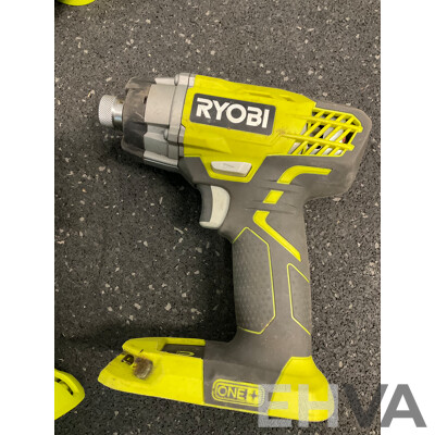 RYOBI ONE+ 18V (RID1801) Impact Driver, (RCD1802) Drill Driver and Krypton Lamp