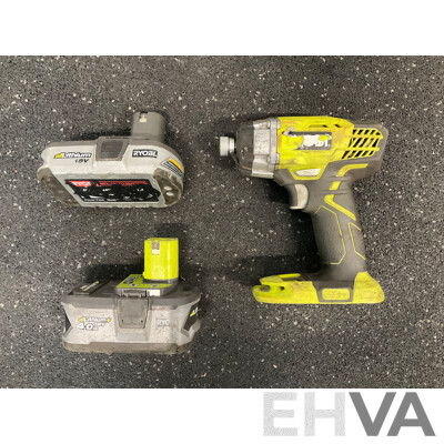 RYOBI ONE+ 18V (RID1801) Impact Driver with 2 Batteries - Lot of 3
