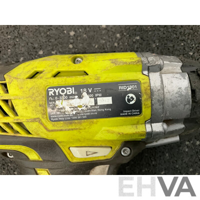 RYOBI ONE+ 18V (RID1801) Impact Driver with 2 Batteries - Lot of 3