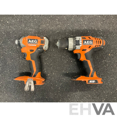 AEG (BSB18CB) Brushless Impact Driver and Hammer Drill - Lot of 2