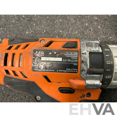 AEG 18V Hammer Drill and OZITO 18V Angle Grinder with 4.0Ah Battery - Lot of 2