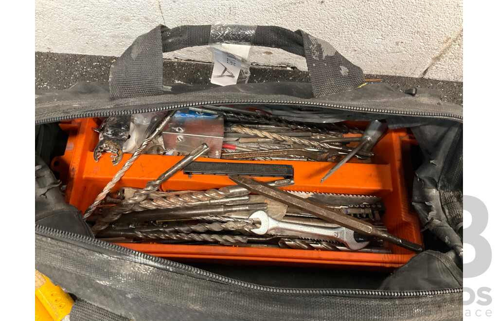 STANLEY Tool Bag with Assorted Drilling and Demolitoin Bits 