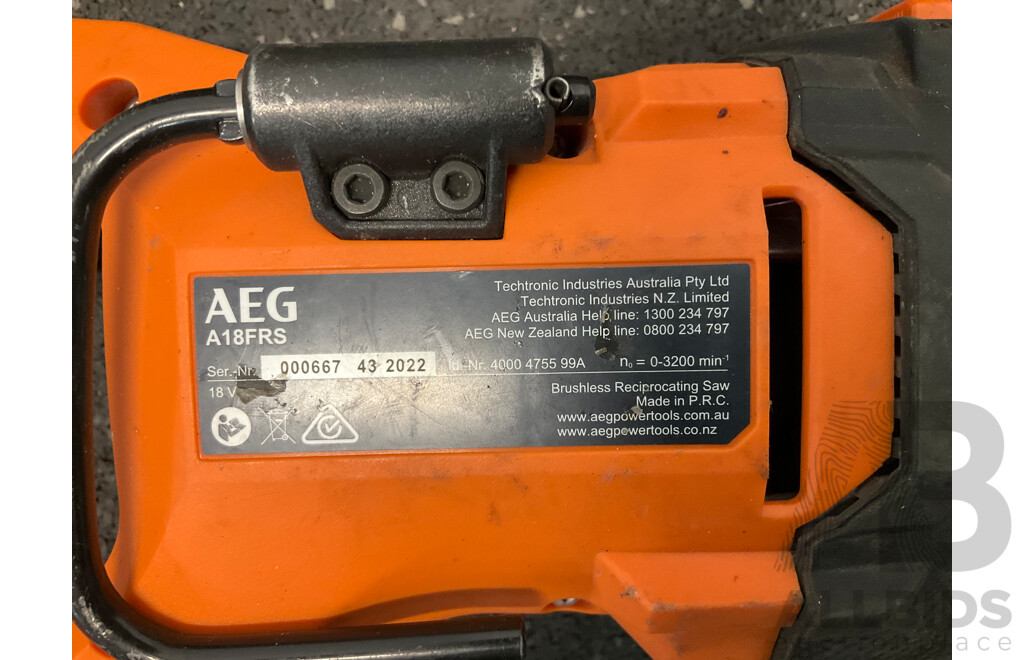 AEG (A18FRS) Brushless Reciprocating Saw with Carry Bag