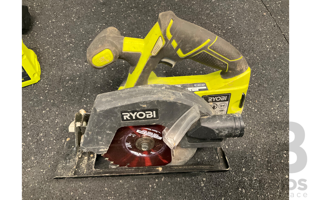 RYOBI 18V ONE+ (R18CSP) Circular Saw, Battery Charger and 5.0Ah Battery - Lot of 3