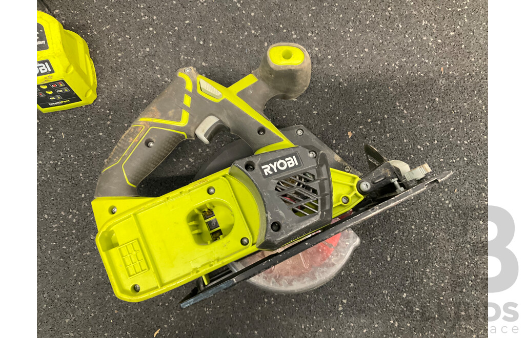 RYOBI 18V ONE+ (R18CSP) Circular Saw, Battery Charger and 5.0Ah Battery - Lot of 3