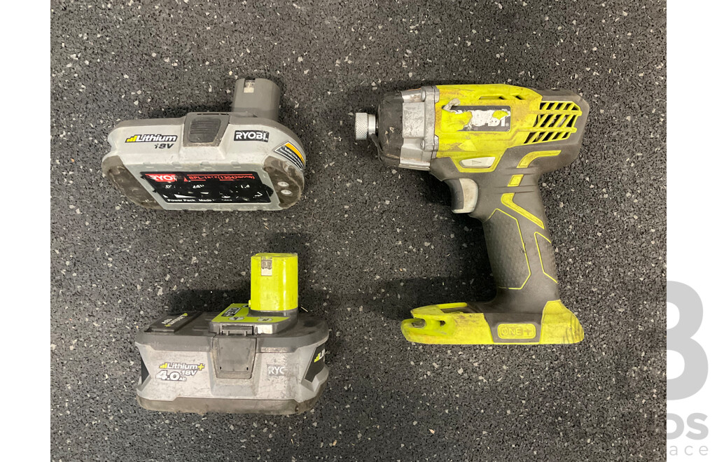 RYOBI ONE+ 18V (RID1801) Impact Driver with 2 Batteries - Lot of 3
