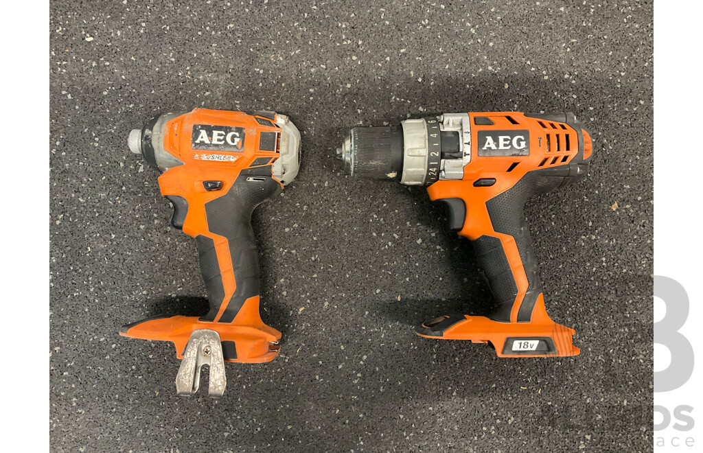 AEG (BSB18CB) Brushless Impact Driver and Hammer Drill - Lot of 2