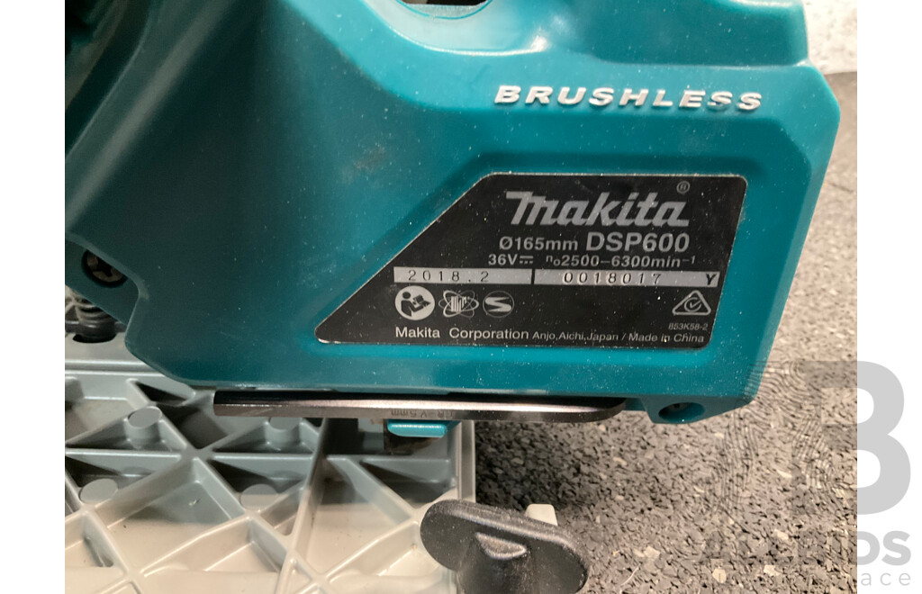 MAKITA 18Vx2 Brushless 165mm Plunge Cut Saw (DSP600) - Skin Only
