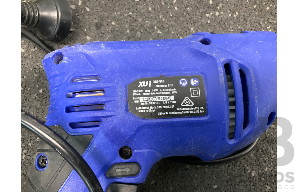 RYOBI ONE+ Blower and XU1 Hammer Drill - Lot of 2