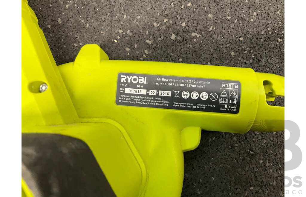 RYOBI ONE+ Blower and XU1 Hammer Drill - Lot of 2