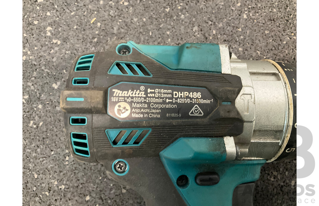 MAKITA 18V  Hammer Drill Driver (DHP486) and Impact Driver (DTD154) - Skin Only - Lot of 2