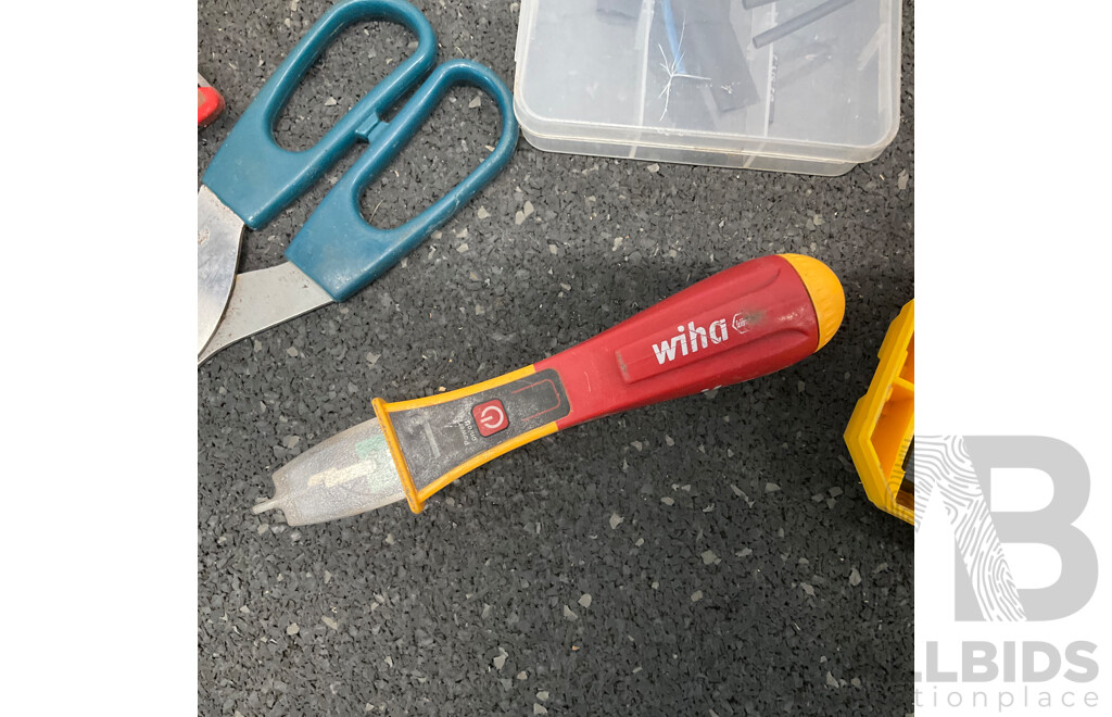 MILWAUKEE Folding Pocket Knife, WIHA Contact Voltage Detector, ALPHA Impact Driver Bit Set and Others