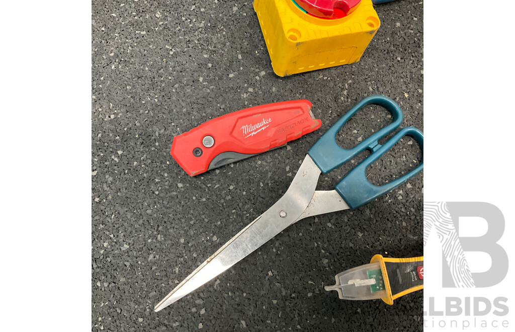 MILWAUKEE Folding Pocket Knife, WIHA Contact Voltage Detector, ALPHA Impact Driver Bit Set and Others