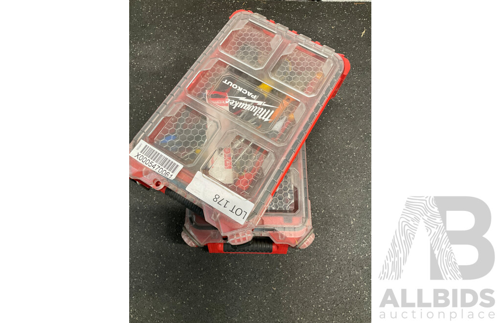 MILWAUKEE PACKOUT Compact Organiser (x2) with Assorted Tools